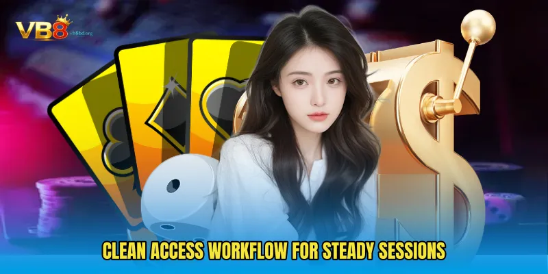 Clean access workflow for steady sessions